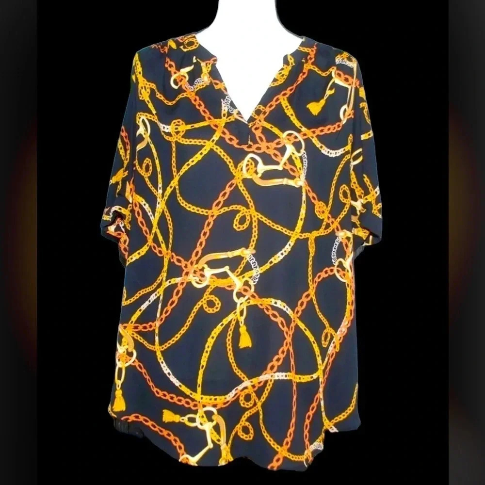 Worthington Women  Chain Link chiffon Blouse